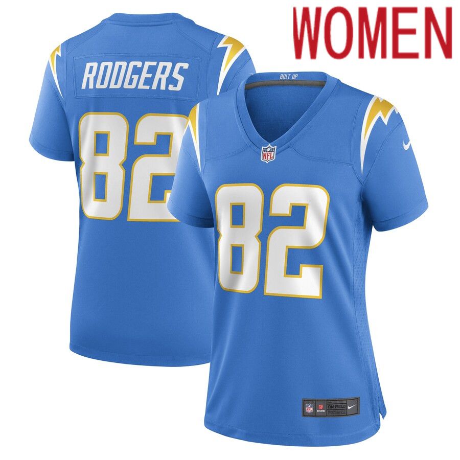 Women Los Angeles Chargers #82 Richard Rodgers Nike Powder Blue Game Player NFL Jersey->women nfl jersey->Women Jersey